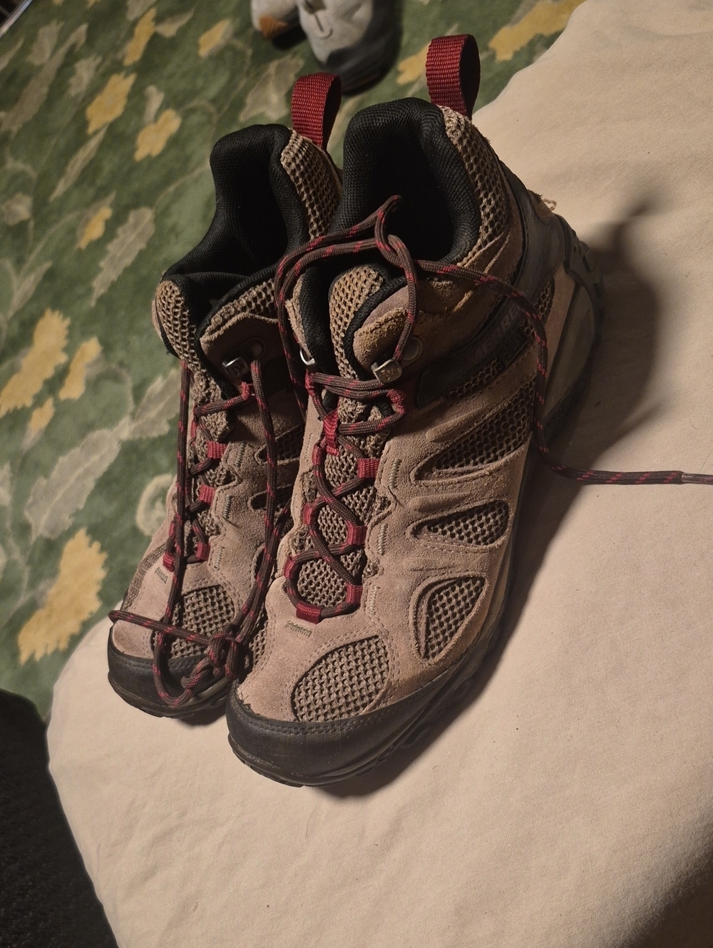 Merrell Beige and Red Women's Combat/Moto Boots